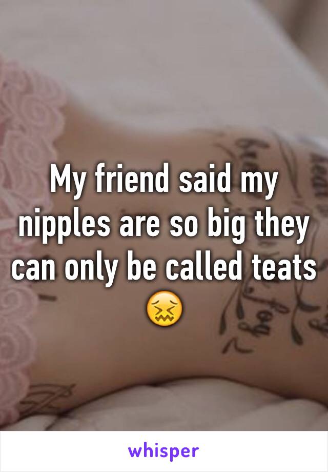 My friend said my nipples are so big they can only be called teats 😖