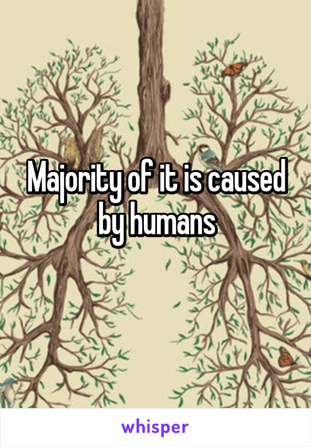 Majority of it is caused by humans
