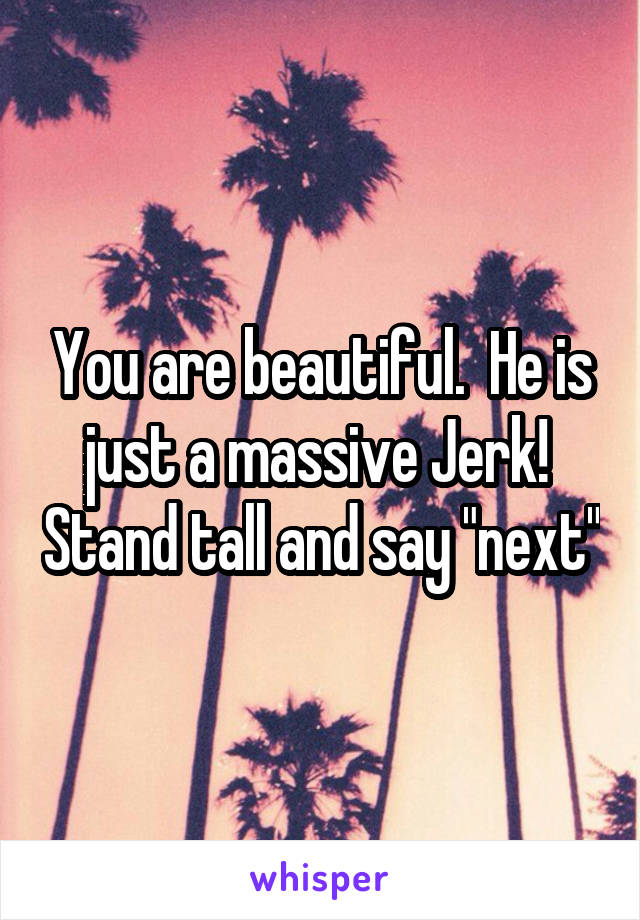 You are beautiful.  He is just a massive Jerk!  Stand tall and say "next"