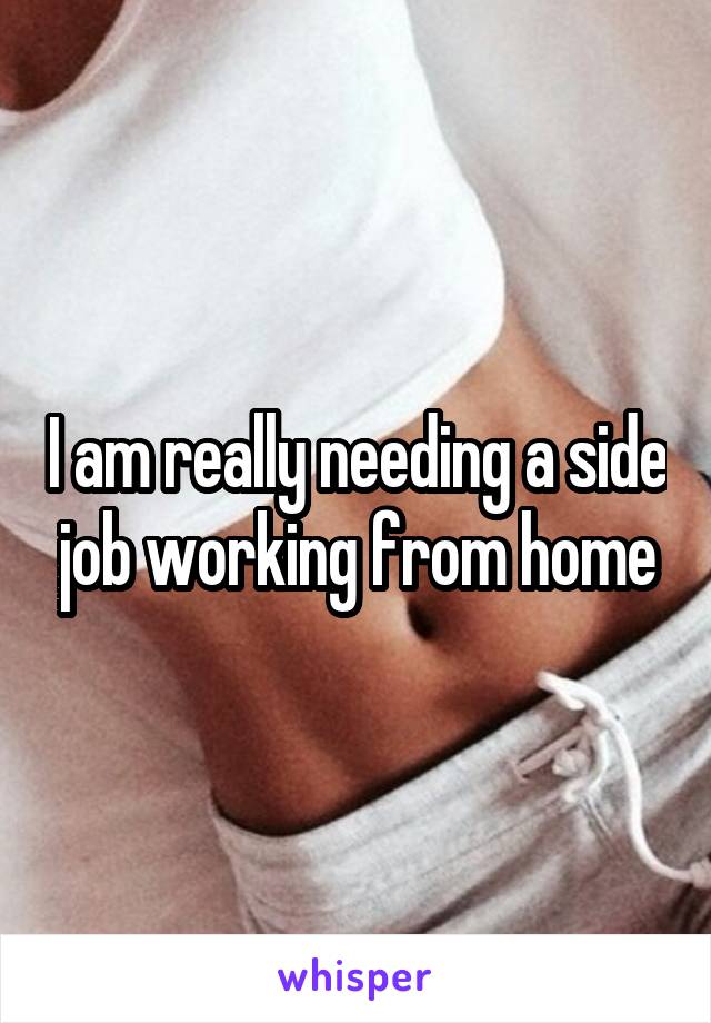 I am really needing a side job working from home