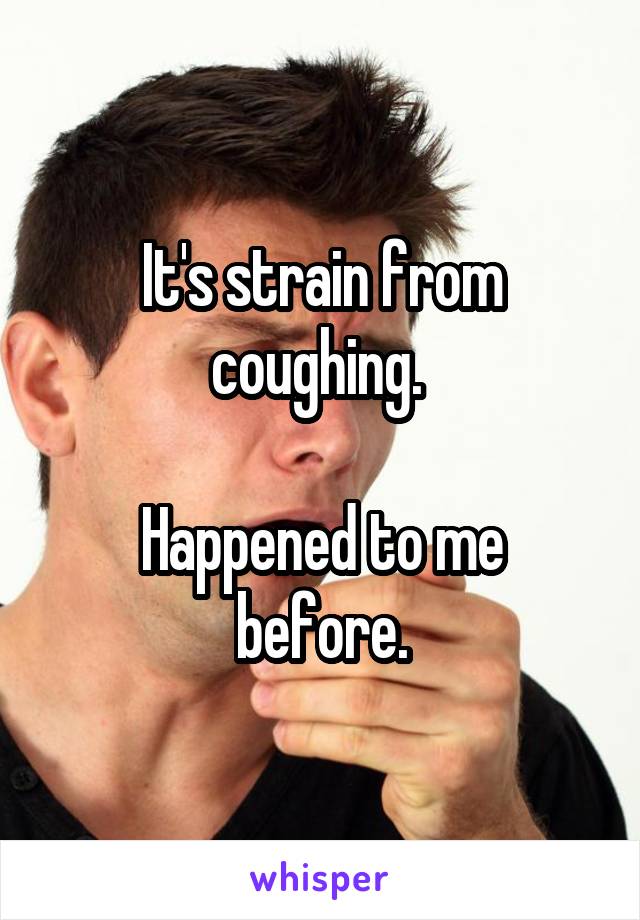 It's strain from coughing. 

Happened to me before.