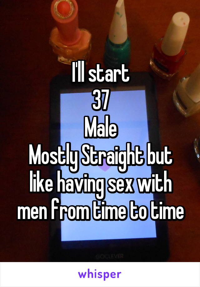 I'll start
37
Male
Mostly Straight but like having sex with men from time to time