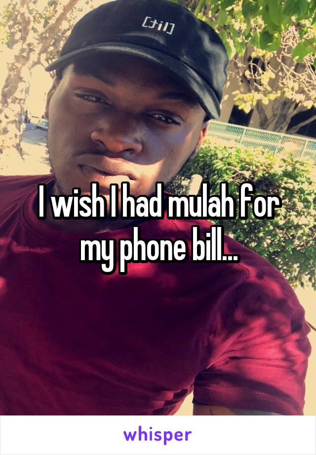 I wish I had mulah for my phone bill...