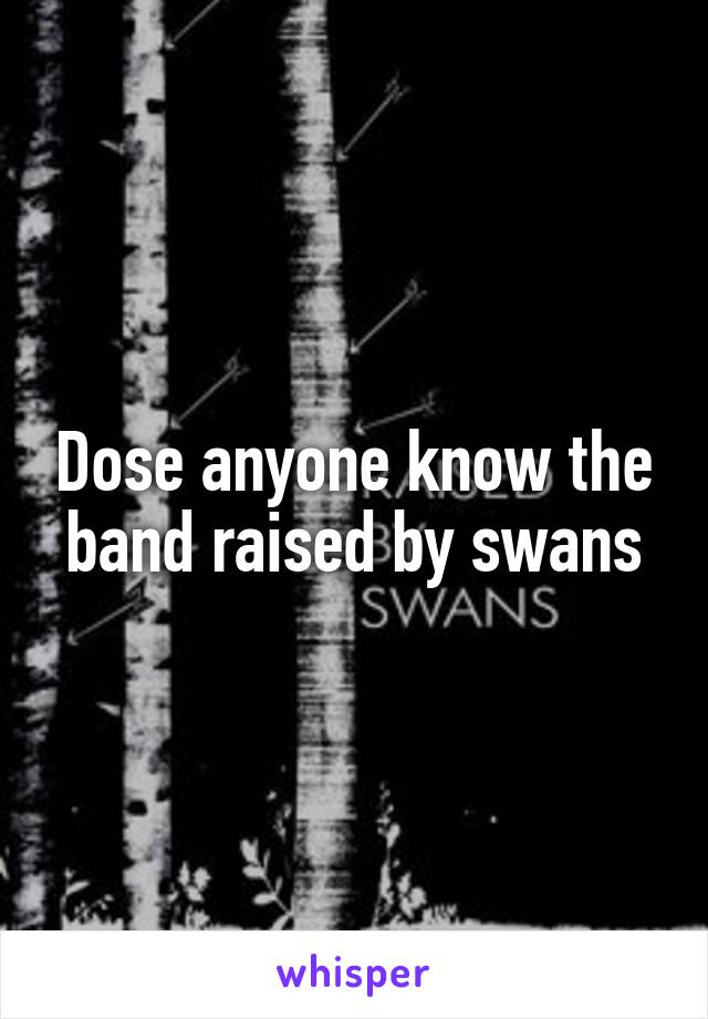 Dose anyone know the band raised by swans