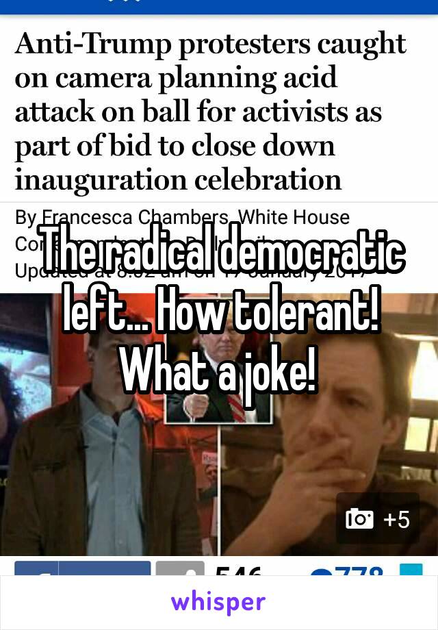 The radical democratic left... How tolerant! What a joke! 