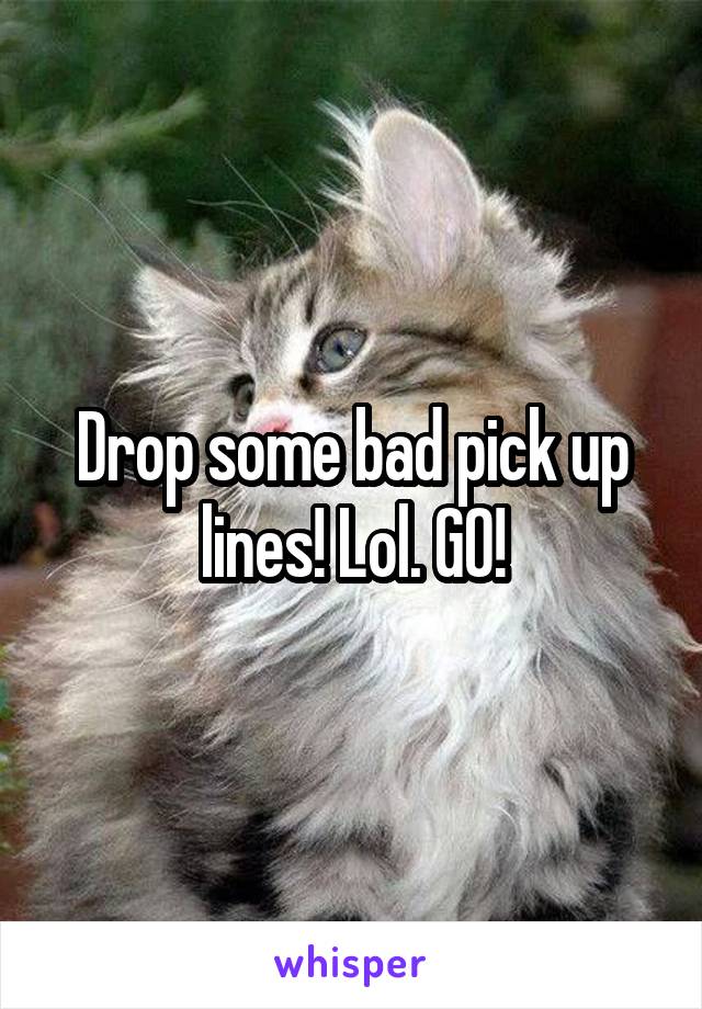 Drop some bad pick up lines! Lol. GO!