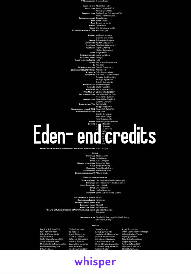 Eden- end credits 