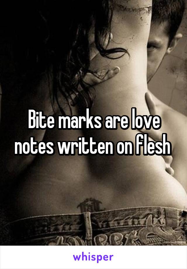 Bite marks are love notes written on flesh 