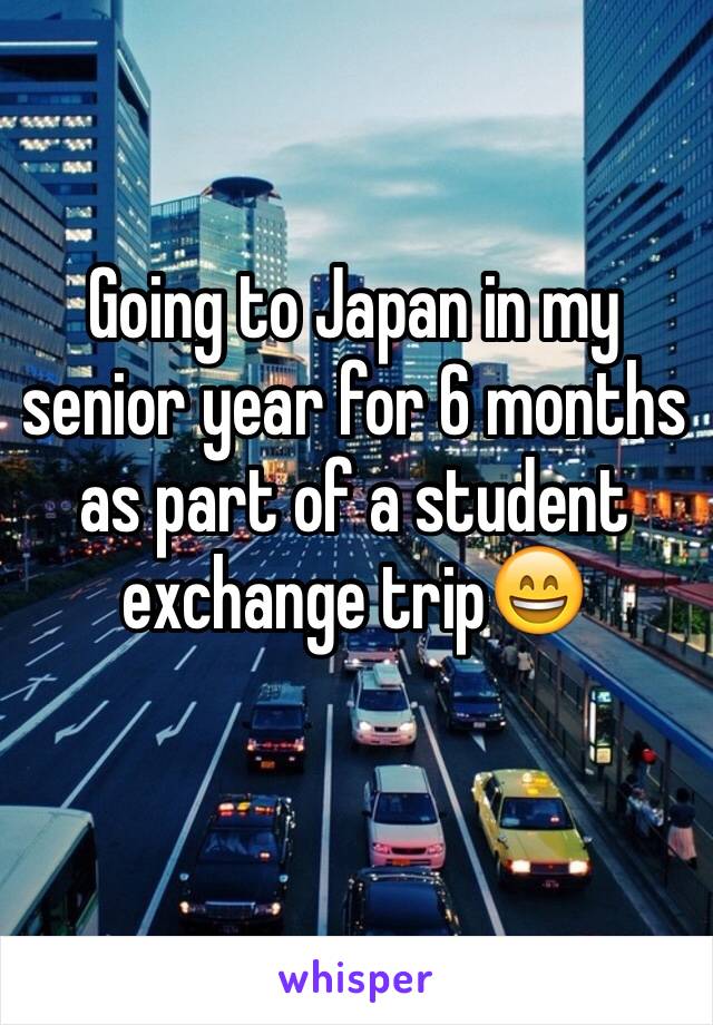 Going to Japan in my senior year for 6 months as part of a student exchange trip😄