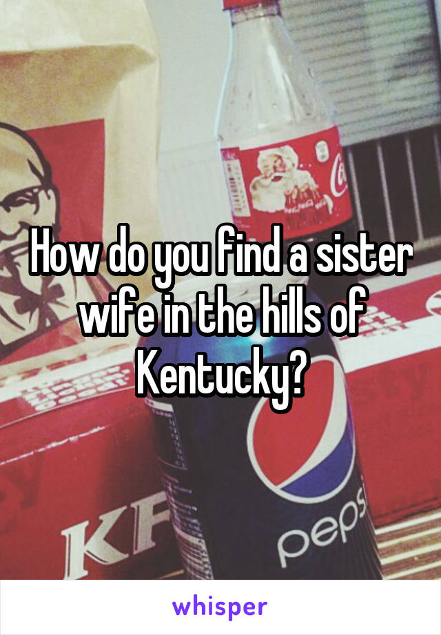 How do you find a sister wife in the hills of Kentucky?