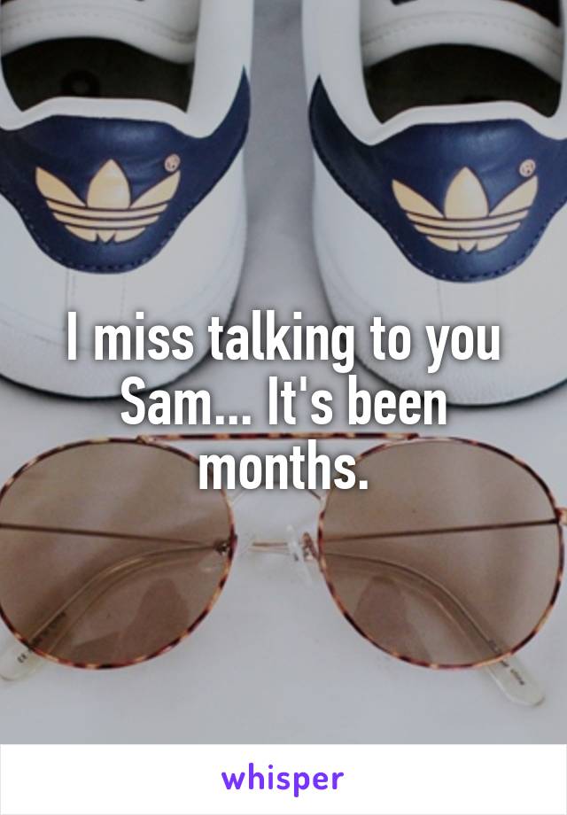 I miss talking to you Sam... It's been months.