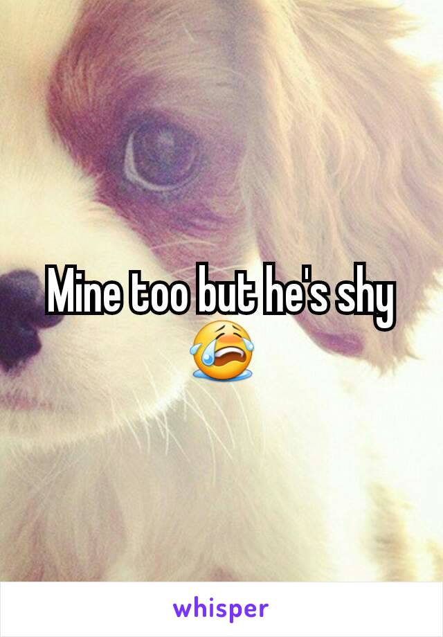 Mine too but he's shy 😭