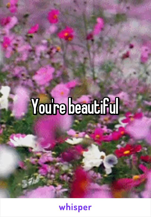 You're beautiful 