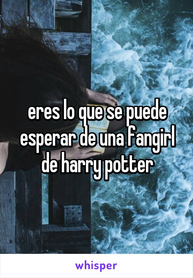 eres lo que se puede esperar de una fangirl de harry potter