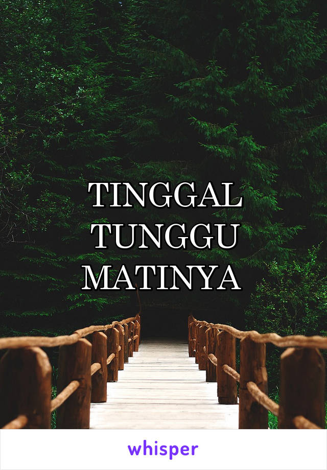 TINGGAL TUNGGU MATINYA 