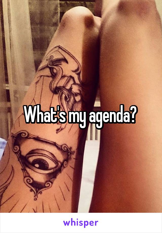 What's my agenda? 