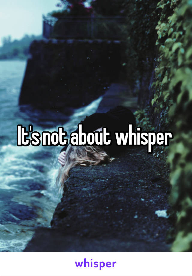 It's not about whisper 