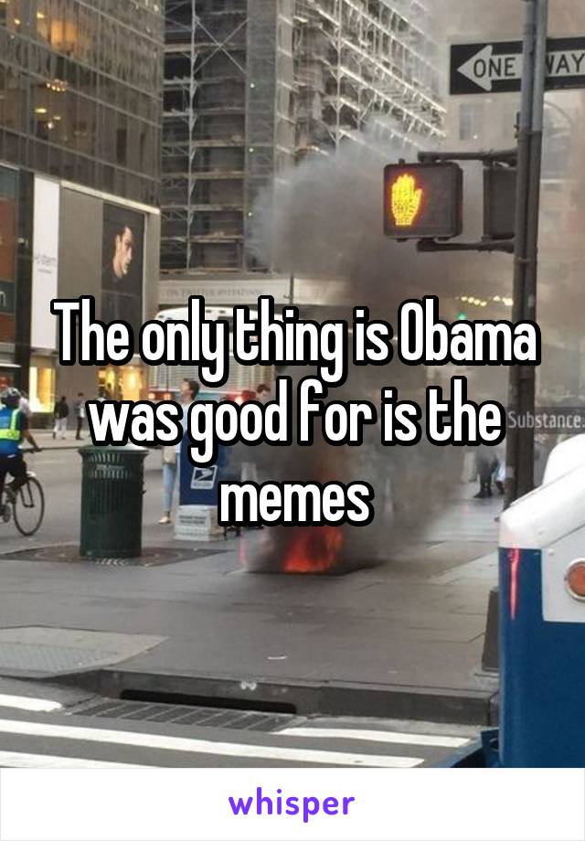 The only thing is Obama was good for is the memes