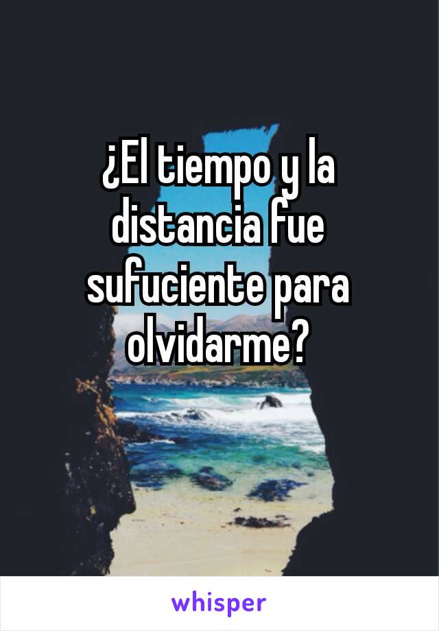 ¿El tiempo y la distancia fue sufuciente para olvidarme?