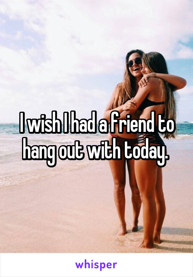 I wish I had a friend to hang out with today. 