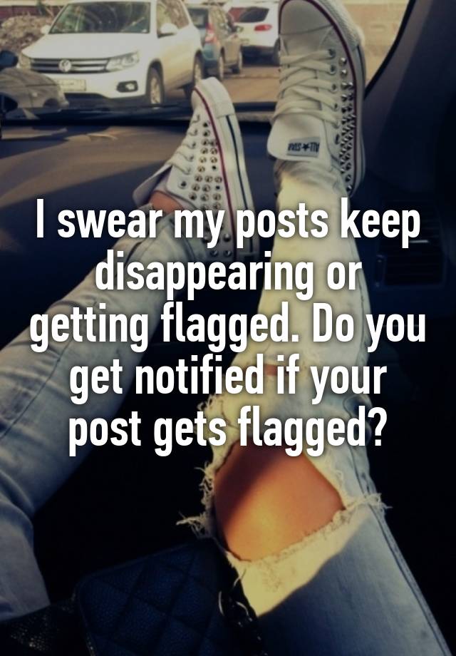 I swear my posts keep disappearing or getting flagged. Do you get