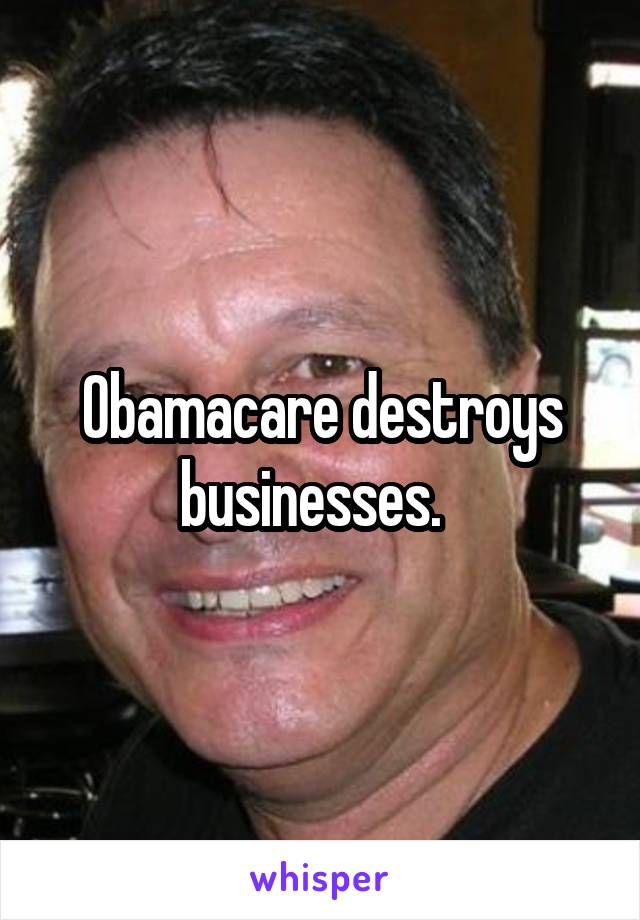 Obamacare destroys businesses.  