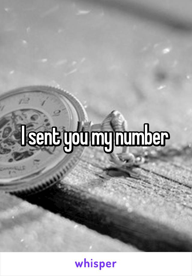 I sent you my number 