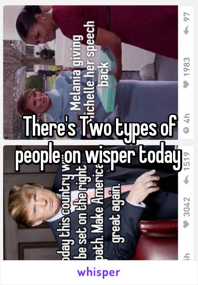 There's Two types of people on wisper today 