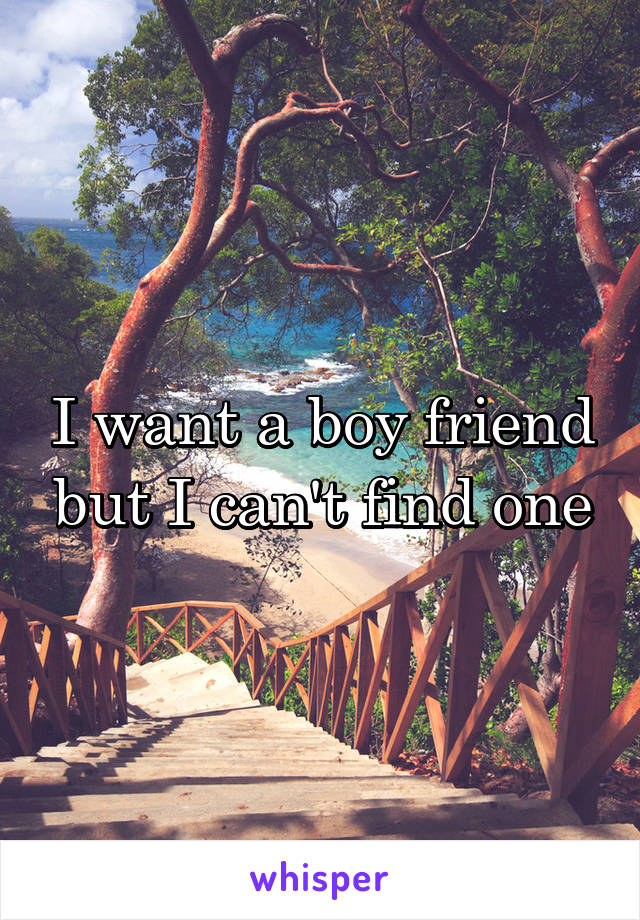 I want a boy friend but I can't find one