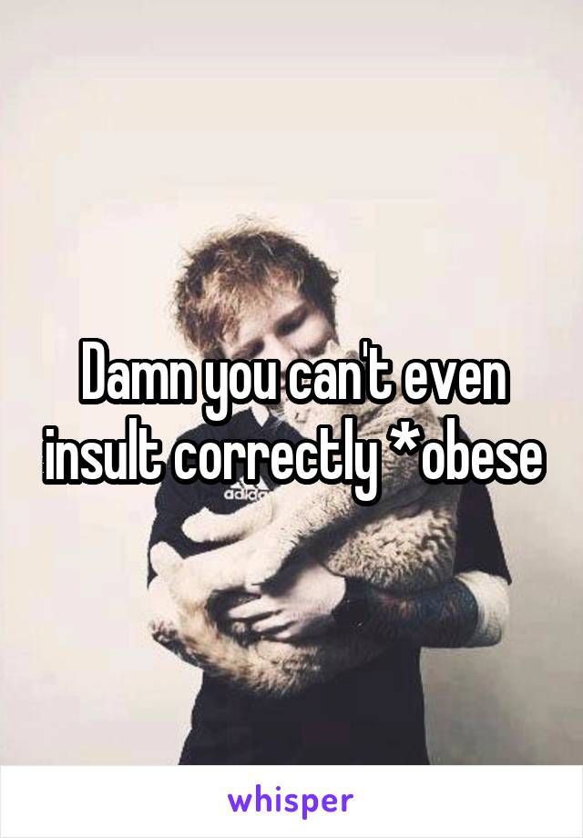 Damn you can't even insult correctly *obese