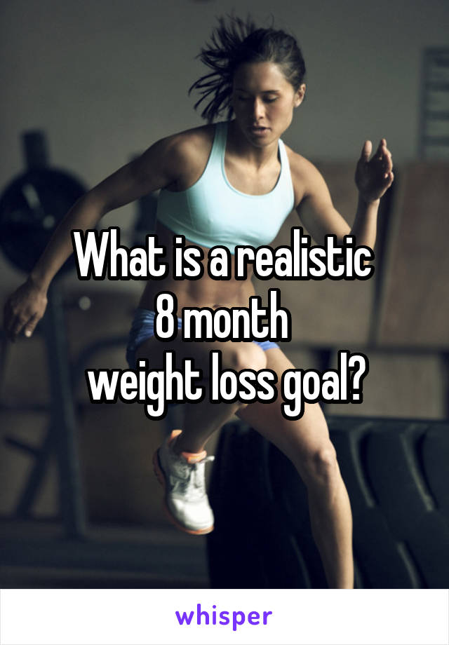 What is a realistic 
8 month 
weight loss goal?