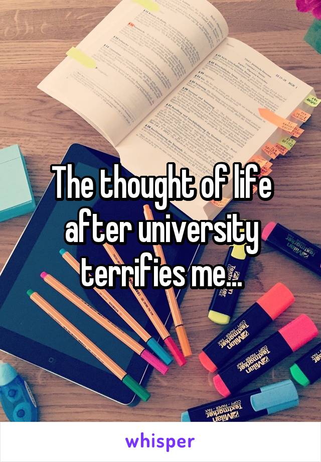 The thought of life after university terrifies me...