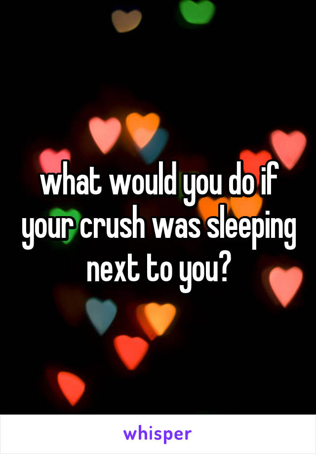 what would you do if your crush was sleeping next to you?