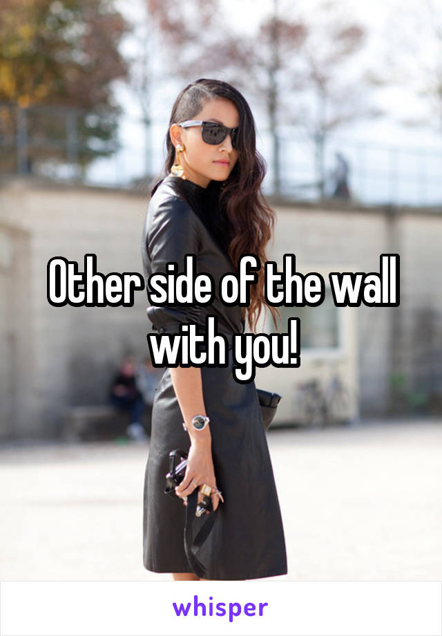 Other side of the wall with you!