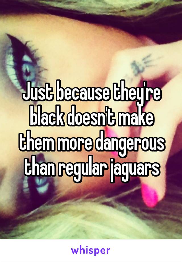 Just because they're black doesn't make them more dangerous than regular jaguars