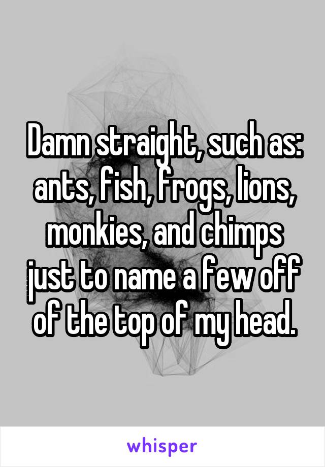 Damn straight, such as: ants, fish, frogs, lions, monkies, and chimps just to name a few off of the top of my head.