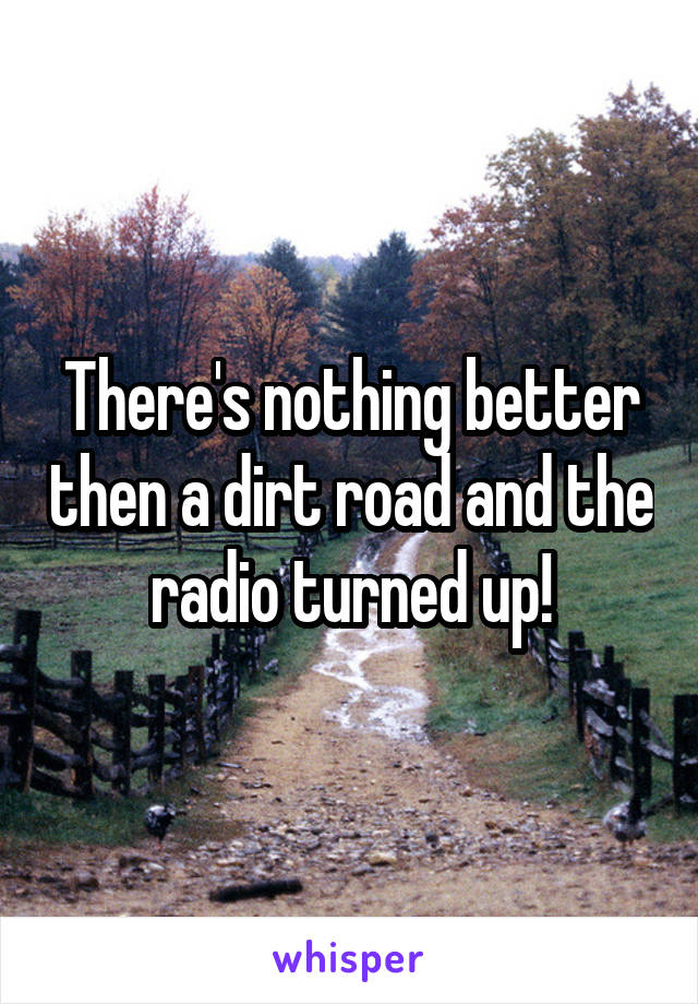 There's nothing better then a dirt road and the radio turned up!