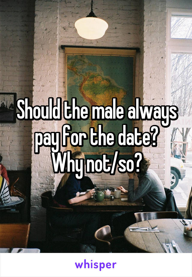 Should the male always pay for the date?
Why not/so?