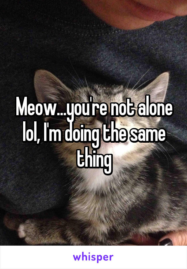 Meow...you're not alone lol, I'm doing the same thing