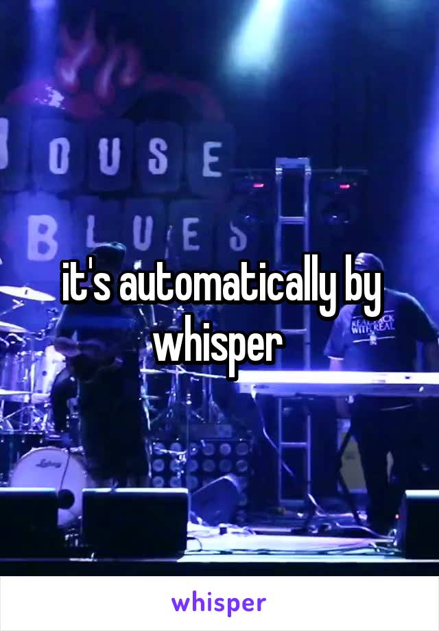 it's automatically by whisper 