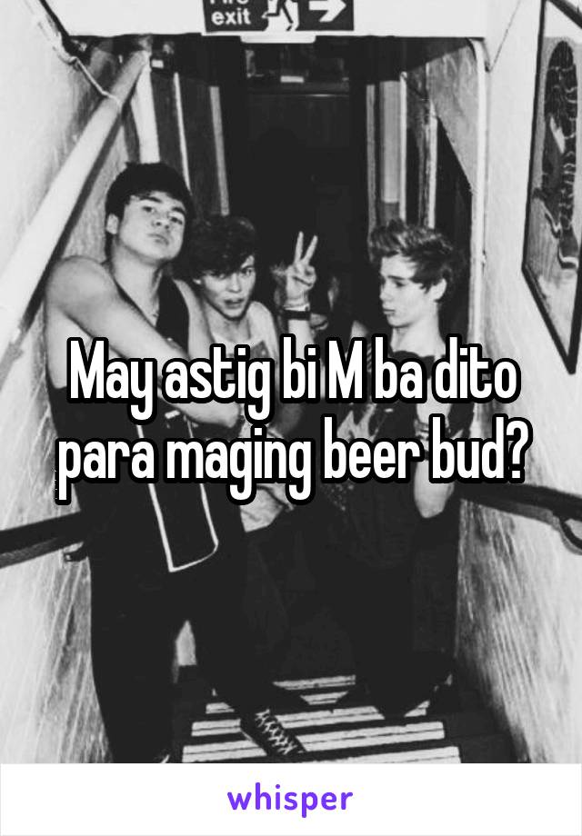 May astig bi M ba dito para maging beer bud?