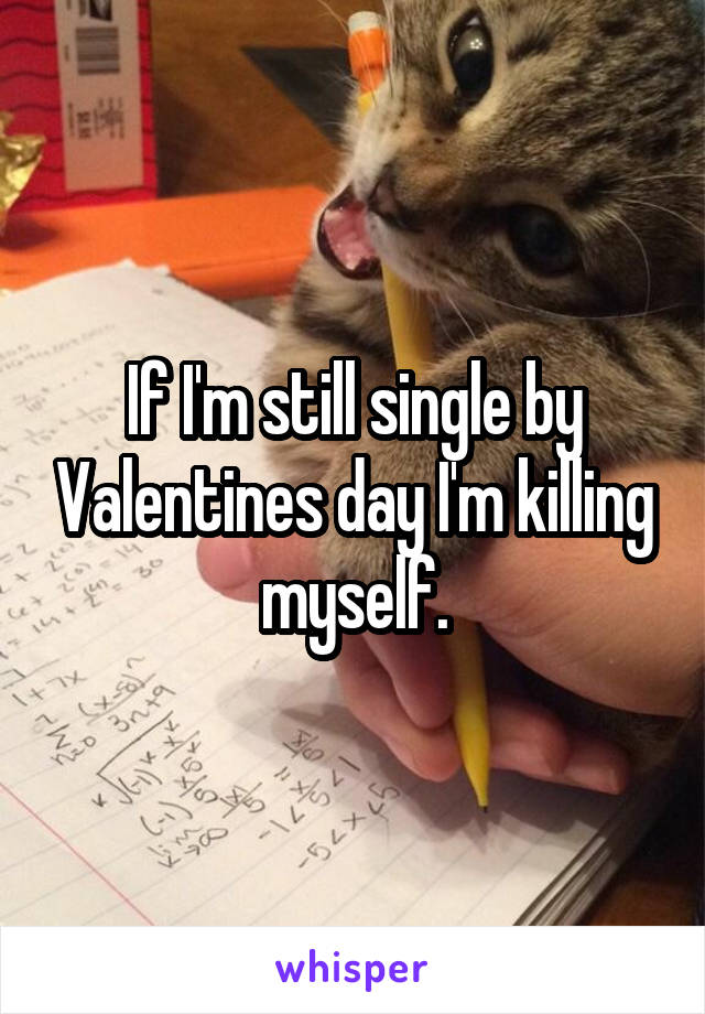 If I'm still single by Valentines day I'm killing myself.