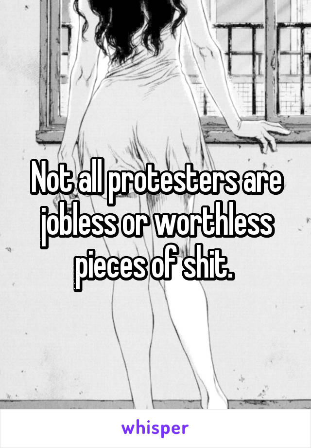 Not all protesters are jobless or worthless pieces of shit. 