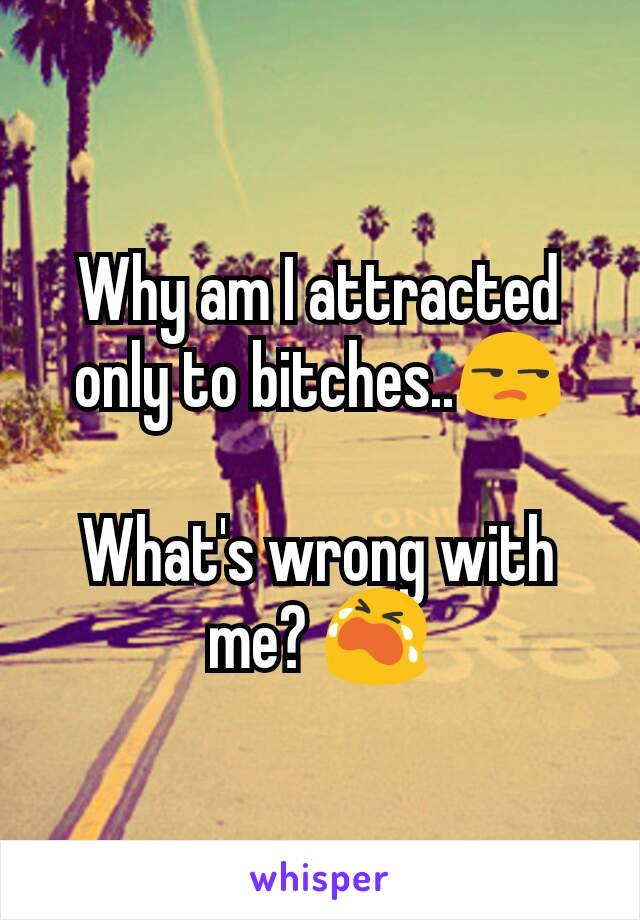 Why am I attracted only to bitches..😒

What's wrong with me? 😭