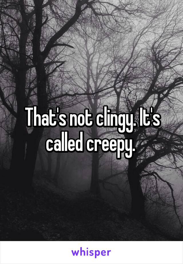 That's not clingy. It's called creepy. 