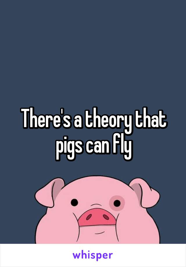 There's a theory that pigs can fly