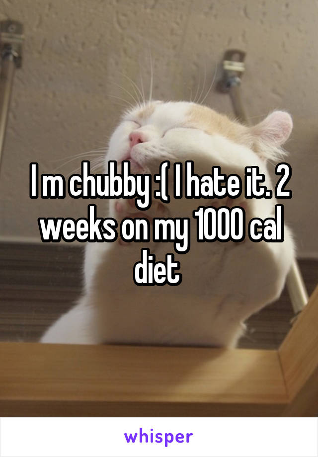 I m chubby :( I hate it. 2 weeks on my 1000 cal diet 