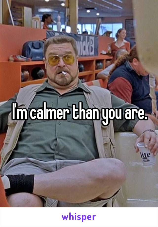 I'm calmer than you are.