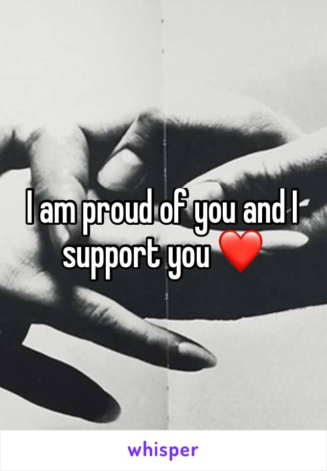 I am proud of you and I support you ❤