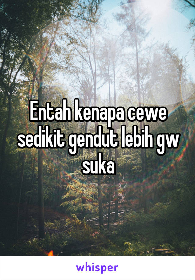 Entah kenapa cewe sedikit gendut lebih gw suka